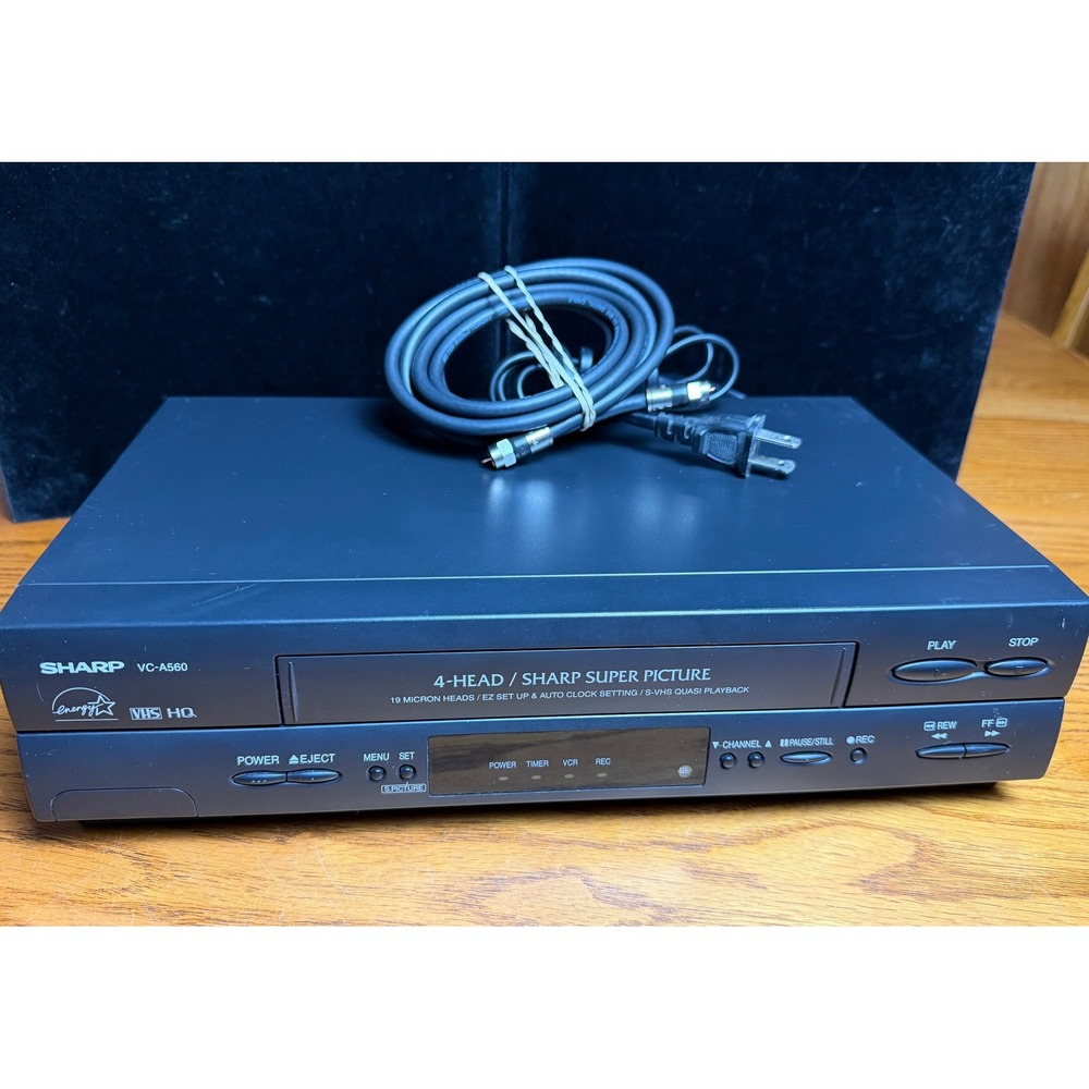 Sharp VC-A560U 4-Head VCR-Sharp Super Picture, VHS Player, No Remote, WORKS